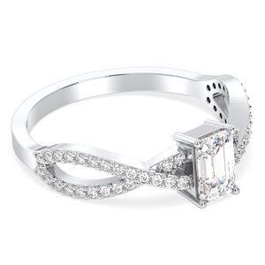 REYES – bague de fiançailles en argent Sterling 925, nouveau Design, coupe émeraude, 0,72 ct, Moissanite, pour femmes, cadeau de mariage de luxe, bijoux fins - Product Image 3