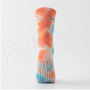 Chaussettes Tie Dye Bleu Corail Respirantes en Coton, Polyester et Spandex pour Adultes – Idéales pour l'Été et le Quotidien - Product Image 2