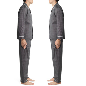 High Quality 100% Cotton Pajama for Men Pieces <b>Lounge</b> Sleepwear Suits Autumn Home Clothes Night Dress Men - Product Image 3