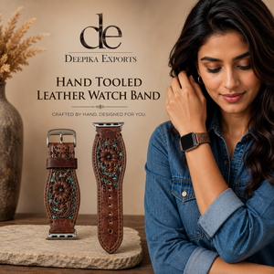 Correa de reloj de cuero genuino suave de repuesto, diseño floral bohemio occidental, hecha a mano, la más vendida de 2026 - Product Image 6