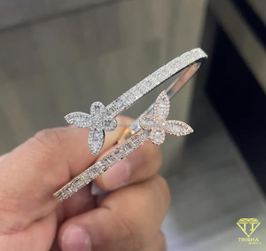 กำไลผีเสื้อสีเงิน925แวววาวสำหรับผู้หญิงพร้อม VVS แล็ปเครื่องประดับที่หรูหราสำหรับวันครบรอบและงานปาร์ตี้ - Product Image 2