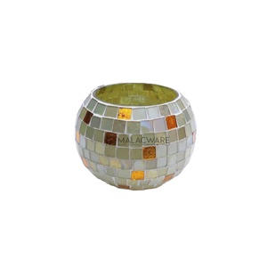 Tarro de vela de cristal decorativo para el hogar de lujo, cristal redondo hecho a mano para iluminación romántica, ocasión navideña de alta calidad asequible - Product Image 1