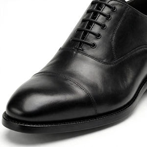 Los Mejores Zapatos Oxford de Vestir para Hombre, 100% Cuero Genuino, Punta Puntiaguda, con Cordones, Color Sólido, para Oficina, Carrera Profesional, Todas las Temporadas, de BD - Product Image 3