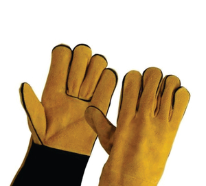 Gant de soudage TIG/MIG anti-chaleur extrême, résistant au feu, en Kevlar, cuir de chèvre, de mouton, de vache, cuir pleine fleur, manchette en cuir croûte, taille XL - Product Image 4