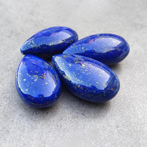 Lapis-lazuli naturel AAA+ en forme de poire, cabochon, pierre précieuse calibrée, pour la fabrication de bijoux, toutes tailles disponibles - Product Image 5