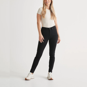 Jeans droits taille mi-haute pour femme, couleur unie, respirants, écologiques, coupe ample, en denim délavé, vente en gros sur mesure - Product Image 4