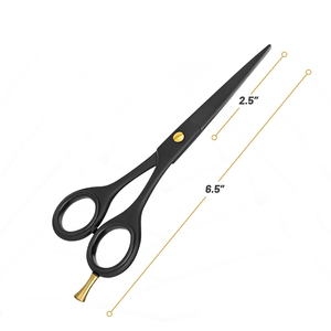 Wholesale High Quality <b>Barber</b> Salon Hair Cutting Scissors Custom Logo Finger Rest Black Sharp 4Cr13 Stainless Steel <b>Blade</b> - Product Image 3