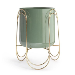 Maceta de Hierro Hecha a Mano de Estilo Vintage con Soporte de Metal, Maceta Decorativa para Decoración Rústica del Hogar - Product Image 2