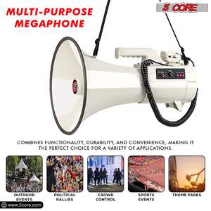 โทรโข่ง5คอร์ฮอร์น100W 5-core แบบมืออาชีพที่จับ W ไซเรนใน2000บันทึกช่วงกว้างลำโพงเชียร์ใช้แบตเตอรี่ขับเคลื่อน - Product Image 5