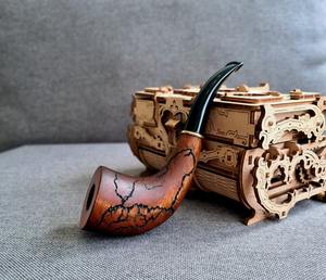 Pipa de fumar de madera vintage, pipa de tabaco clásica hecha a mano, pipa de tabaco tradicional para decoración de clubes y bares. - Product Image 3