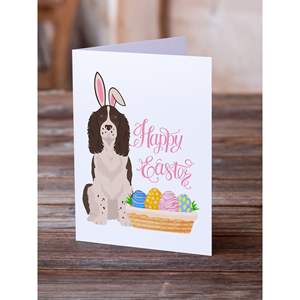 Whimsical A7 Size 5x7 Blank Note <b>Cards</b> <b>Pack</b> 8 English Springer Spaniel <b>Easter</b> Greeting <b>Cards</b> Envelopes for Personal Use Holiday - Product Image 2