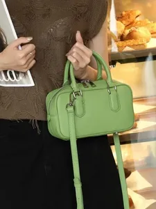 Bolso Boston de Cuero Vacuno Genuino para Mujer, Color Sólido, Diseño de Diseñador, Bolso de Hombro, Bandolera, Bolso Tote para Oficina - Product Image 4