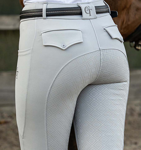 Low MOQ <b>White</b> Competition Equestrian Breeches <b>Jodhpurs</b> Factory Price Women Horse Riding Breeches Quick Dry Equestrian Apparels - Product Image 3