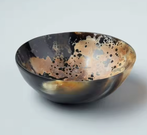 Ensemble de bols en corne polie naturelle, style rustique, ferme, nautique, décoratif, artistique, motif floral, écologique, artisanal, pour servir - Product Image 1