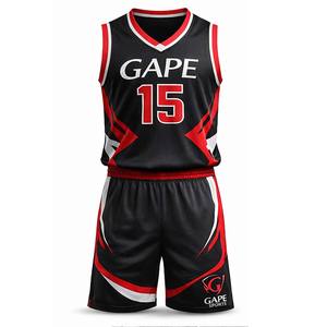 Conjunto de Pantalones Cortos y Camiseta de Baloncesto Unisex Personalizados, Uniforme de Equipo Totalmente Sublimado, Alta Calidad, Venta al Por Mayor, 100% Algodón Poliéster Elástico - Product Image 1