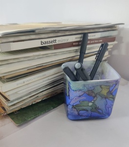 Luxury Mold Brown Marbleized Fancy Square Textured Decor Handmade Decorative Multi-purpose <b>Small</b> Candle Glass <b>Jars</b> Luxury - Product Image 4