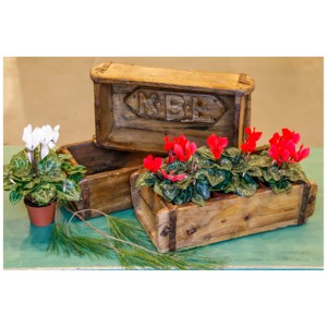 <b>Outdoor</b> Garden Wooden Brick Mould Herb <b>Planter</b> Pot Holder Rustic Wooden Brick Mould Patio Balcony Decor Accent Piece - Product Image 3