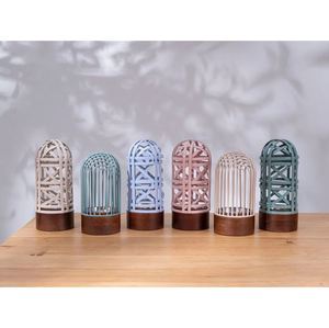 Quemador de incienso árabe de lujo con base de madera hecha a mano y Mabkhara geométrica de metal, soporte premium para incienso Oud para decoración de Ramadán - Product Image 4