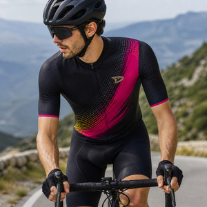 OEM Custom Sublimated Cycling Jersey Men Breathable Quick Dry <b>Road</b> Bike Shirt with Rear Pockets Full Zipper - Product Image 6