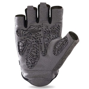 Gants de conduite en maille respirante, protection des paumes à demi-doigts, fermeture unisexe à crochets et boucles, gris - Product Image 2
