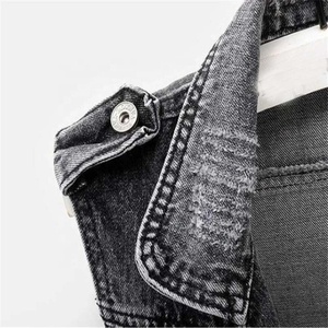Sustainable Recycled <b>Denim</b> Vest Eco-Friendly Vintage Style Double Pocket Single Button Closure <b>Sleeveless</b> Jean <b>Jacket</b> for - Product Image 2