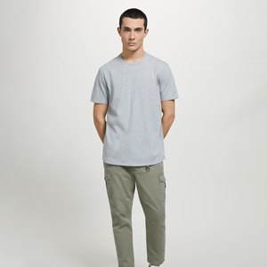 T-shirt décontracté surdimensionné à col rond en toile 100 % coton, personnalisé, de haute qualité, séchage rapide, coupe classique, design vierge - Product Image 3