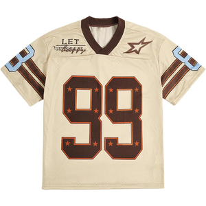 Camiseta de Fútbol Rosa de Malla con Cuello en V, Manga Corta, Unisex, Transpirable, Absorbe la Humedad, Camiseta Deportiva de Verano con Estampado de Estrellas Número 99 - Product Image 5