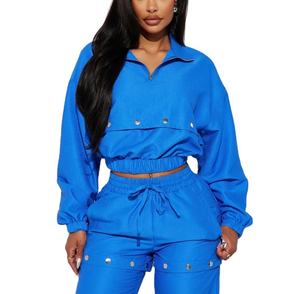 Jersey personalizado con media cremallera, ropa de mujer, chándal, Top corto para correr, chaqueta cortavientos, transpirable, informal, fácil de usar, conjunto de mujer - Product Image 4