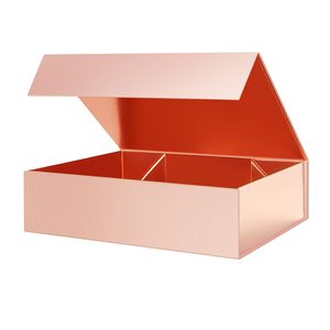 TH CBB-582 Rose Gold Magnetic <b>Gift</b> <b>Box</b> Sturdy Grain Texture Collapsible Presentation <b>Box</b> for Bridesmaid <b>Weddings</b>, Birthdays - Product Image 1