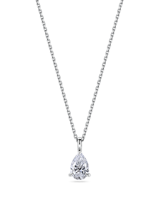 Collier pendentif solitaire en forme de poire, diamant de laboratoire de 1 carat, en or jaune, blanc, rose 9K, 18K et platine - Product Image 2