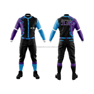 Bajo MOQ Uniformes de béisbol Hombres Jóvenes Sublimación Patrón 3D Diseño 100% Poliéster Jersey Set - Product Image 6