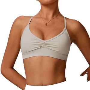 เสื้อชั้นในกีฬาแบบแห้งเร็ว ระบายอากาศดี ดีไซน์เรียบง่าย สำหรับออกกำลังกาย วิ่ง ฟิตเนส โยคะ  พร้อมโลโก้ด้านหน้า  มีไซส์พลัส - Product Image 3