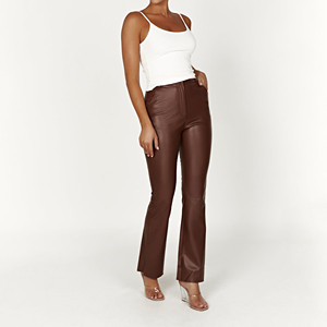 Leggings de cuero elásticos de cintura alta para mujer, diseño elegante, ropa moderna de moda, pantalones de cuero para mujer de primera calidad - Product Image 5