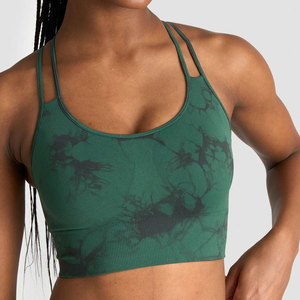 Sujetador deportivo de espalda cruzada para mujer, sublimado, al por mayor, de bajo precio, ligero, de alta elasticidad, sin costuras, de spandex y nailon. - Product Image 6