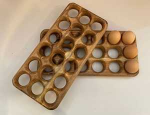 Wooden <b>Egg</b> Holder Tray 12 Slot <b>Egg</b> <b>Storage</b> Rack Kitchen Counter <b>Egg</b> Organizer Plate Durable Wooden <b>Egg</b> Tray - Product Image 5