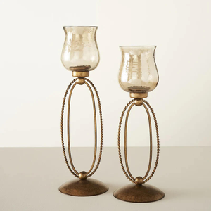 เชิงเทียนโลหะสไตล์รัสติกสมัยใหม่ ดีไซน์ทันสมัยไม่ซ้ำใครสำหรับตกแต่งพื้นที่ในช่วงคริสต์มาส - Product Image 1