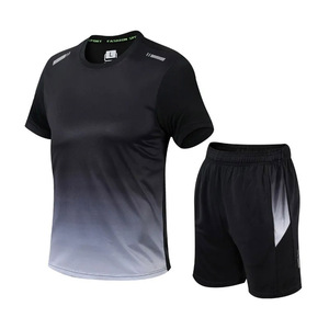 Ensemble short et t-shirt respirant personnalisé avec logo imprimé, meilleure vente, faible MOQ, tailles plus grandes pour hommes - Product Image 3