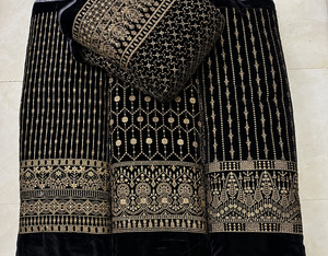 Embroidered Velvet Fabric Velvet Fabric <b>for</b> Dress Velvet Lace Fabric <b>for</b> African Fashion Abaya Kaftan Garment Export EU UK Buyer - Product Image 3