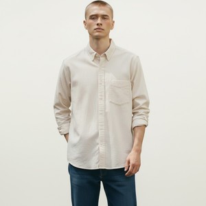 Camisa Casual de Manga Larga para Hombre, Estampada, de Poliéster/Algodón, Cuello Clásico, Ajustada, Transpirable, Personalizada, con un Solo Botón - Product Image 1