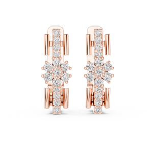Juego de Aretes de Aro Simples en Oro Amarillo de 18 Quilates con Diamantes Cultivados en Laboratorio, Certificados por IGI, Chapados en Rodio de Lujo, para Uso Diario y Eventos Glamurosos - Product Image 6
