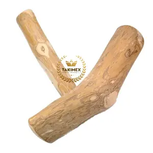 Factory Safe ECO-friendly Wooden Clean Teeth Bone Nature Coffee Wood Pet Dog Chew Bones Stick Chewing Toys OEM color bag packing