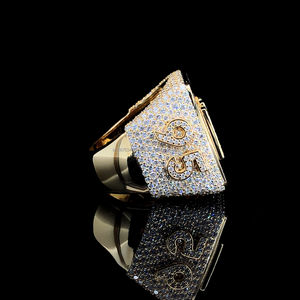 Bague de mariage/fiançailles en or blanc 14 carats de style vintage, cultivée en laboratoire IGI/GIA, diamant taillé, bague fine unisexe pour le style hip-hop, bijoux rap - Product Image 2