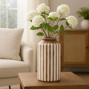 Vase décoratif en verre en forme de souche d'arbre en bois naturel rustique et écologique, pot à fleurs - Product Image 1