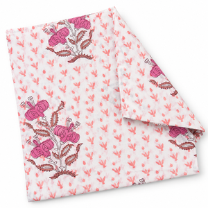 Tissu en voile de coton peigné 60S/60S léger, imprimé à la main par bloc, motif floral, 90 GSM, unisexe, par Pinksa Fashion - Product Image 4