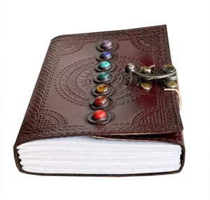 Seven Stone-Cuaderno de cuero sin forro para hombre y mujer, libreta de cuero, manualidades, papel de algodón, 240 páginas, diario - Product Image 4