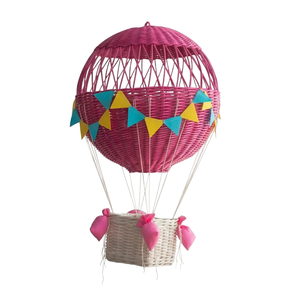 Wholesale Pink Rattan Balloon Pendant <b>Light</b> Shade Handmade Wicker Hanging Lamp Kids Bedroom <b>Nursery</b> Wall Decor Art Master - Product Image 3