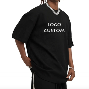 Camiseta de Hombre Hip Hop con Logotipo Personalizado, 100% Algodón, Manga Corta, Hombros Caídos, Estilo Oversize, Diseño Liso - Product Image 6