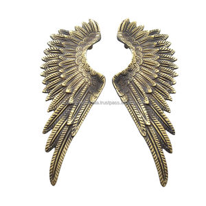 Par de manijas de puerta de ala de latón con acabado antiguo hecho a mano de calidad superior para todas las puertas del hogar, restaurante, oficina y hoteles - Product Image 4