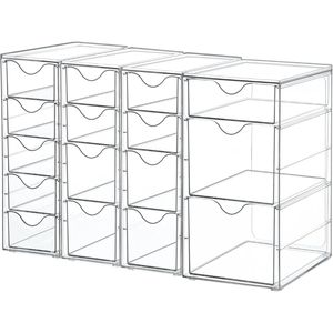 <b>Acrylic</b> <b>Organizer</b> with 16 Drawers Clear Storage Desk <b>Organizer</b> for Office Supplies and <b>Makeup</b> - Product Image 1