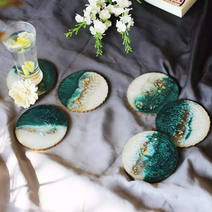 Handmade Wooden <b>Resin</b> Coaster Set by NEHA ENTERPRISES Elegant <b>Epoxy</b> River Coasters for Dining and Coffee <b>Table</b> - Product Image 5